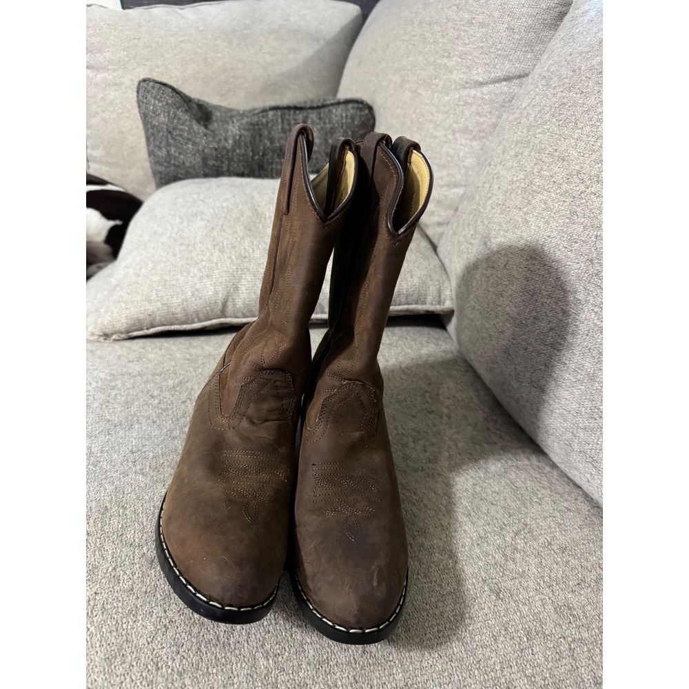 Masterson Boot Co Brown Leather Western Cowboy Boots RB2000Y Size 4M